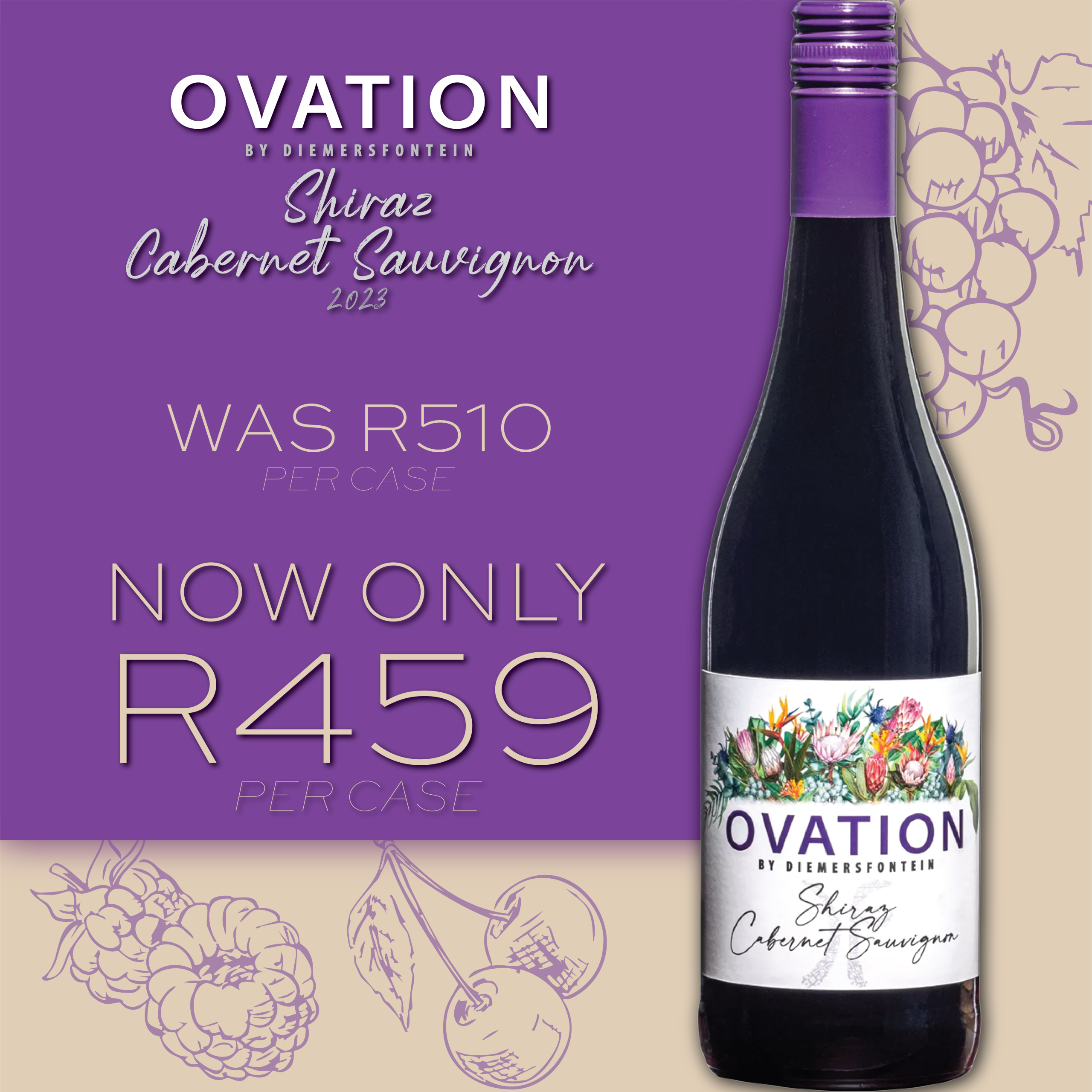 Featured image for “OVATION SHIRAZ/CABERNET SAUVIGNON 2023”
