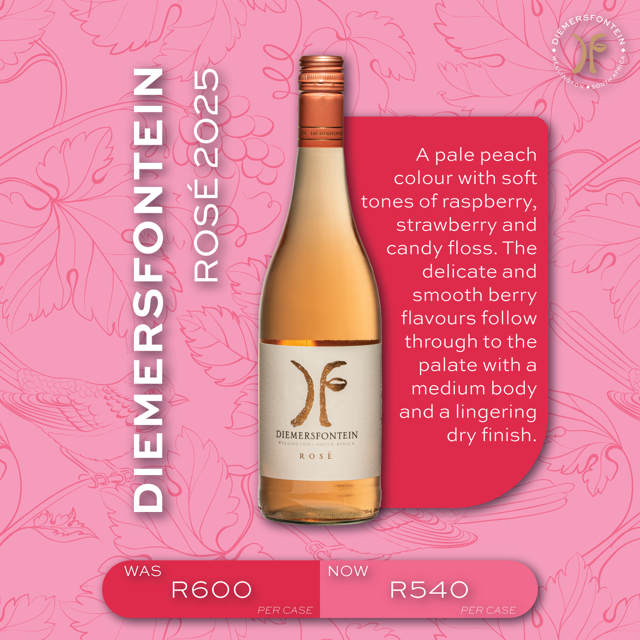 Featured image for “DIEMERSFONTEIN ROSÉ 2025”